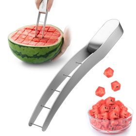 1pc Watermelon Cutter Slicer, with 2 forks - Stainless Steel