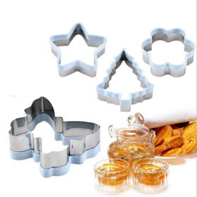 4 pcs Cookie Cutter Set Holiday Cookies Cutters Stainless Steel