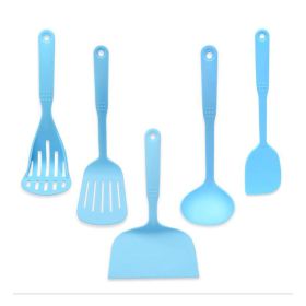 Cooking Utensil Set of 5 Non-Stick & Heat Resistant Nylon Multipurpose Includes Slotted Turner Fish Spatulas Serving Spoon Spatulas and Musher