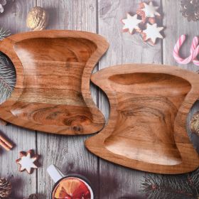 WILLART Wooden Serving Platter Dimension L x B x H - 20 cm x 19 cm x 1.75 cm - Set of 2