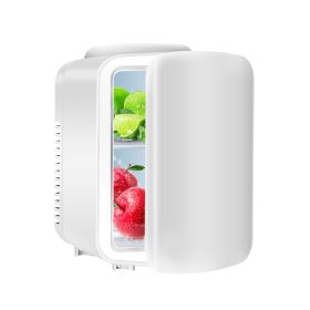 Mini Fridge, 4L/6 Can Portable Cooler & Warmer Freon-Free Small Refrigerator Provide Compact Storage for, Beverage, Food, White