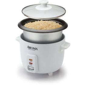 6 Cup Non-Stick Pot Style White Rice Cooker, 3 Piece