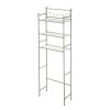 Steel 3-Shelf Storage Shelf Unit, Satin Nickel Finish