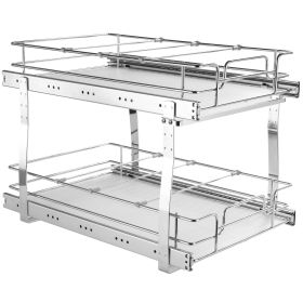 Tier 13"W x 21"D Pull Out Cabinet, Pantry or Drawer Organize. Chrome-Plated Steel Roll Out Drawers.