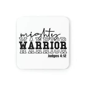 Home Decor, Coaster Set - 4 Piece Home/office, Mighty Warrior - Christian Inspiration