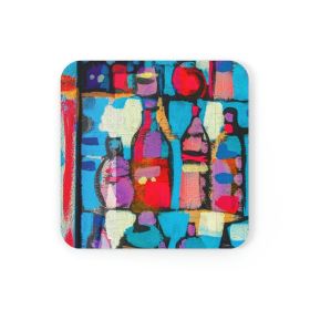 Home Decor, Coaster Set - 4 Piece Home/office, Sutileza Smooth Colorful Abstract Print