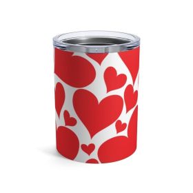 Insulated Tumbler 10oz, Love Red Hearts Pattern