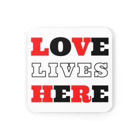 Home Decor, Coaster Set - 4 Piece Home/office, Love Lives Here Christian Inspiration