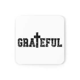 Home Decor, Coaster Set - 4 Piece Home/office, Grateful Christian Inspiration Affirmation