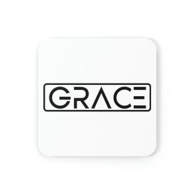 Home Decor Coaster Set - 4 Piece Home/office Grace Christian Inspiration Word Art Black