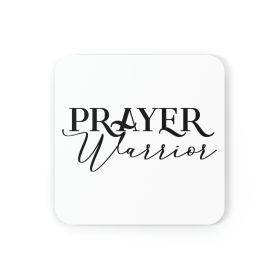 Home Decor Coaster Set - 4 Piece Home/office Prayer Warrior Christian Inspiration Black