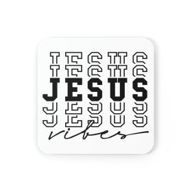 Home Decor, Coaster Set - 4 Piece Home/office, Jesus Vibes Christian Inspiration