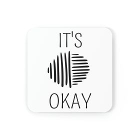 Home Decor, Coaster Set - 4 Piece Home/office, Say It Soul, Its Okay, Black Line Art Positive Affirmation