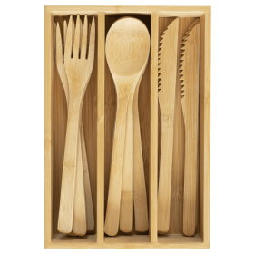 Totally Bamboo 12-Piece Bamboo Flatware Set with Portable Storage Case