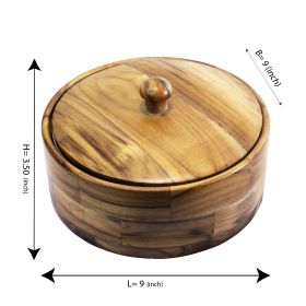 WILLART Teak Wood Hot Pot Tortilla Chapati Box