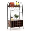 Baker's Rack with Detachable Wine Rack and 5 Rows of Stemware Holder