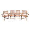 Foldable Patio Dining Set, 4 Folding Chairs, Indoor and outdoor universal, Teak