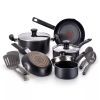 12pc Simply Cook Nonstick Cookware Set Black