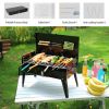 16.7x10x17.7in Portable Charcoal Grill Foldable BBQ Suitcase Grill Shelf For Outdoor Camping Picnics Garden Grilling