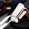 1pc 304 Stainless Steel Steak Clip; Food Tongs; Barbecue Tongs; Frying Spatula Tongs; 2 In 1 Cooking Tong For Outdoor BBQ