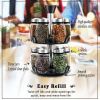 12 Durable Glass Jars in Sleek & Attractive Carousel