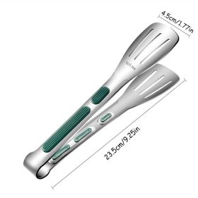 1pc Non-Slip Stainless Steel Food Tongs Meat Salad Bread Serving (size: Middle)