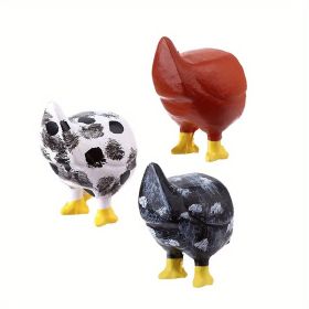 1pc/3pcs Chicken Butt Magnet Refrigerator Handmade Chicken Butt Gift Funny Hand Painted Chicken Butt Gift Vintage Magnetic Decorative (Color: 3pcs)