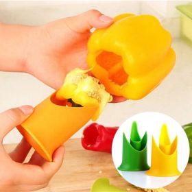 1pc/Pack, Green Peppers, Tomatoes, Fruit And Vegetable Corer (Color: Yellow)