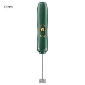 Handheld Electric Milk Frothier, Eggbeater, Drink Foamier, Creamer Whisk (Color: Green)