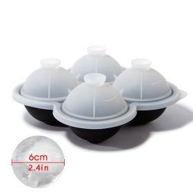 1pc Ice Cube Trays; Large Silicone Ice Cubes Mold; Ice Ball Maker (Color: 4 ice hockey with funnel - black)