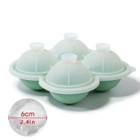 1pc Ice Cube Trays; Large Silicone Ice Cubes Mold; Ice Ball Maker (Color: 4 ice hockey with funnel - green)