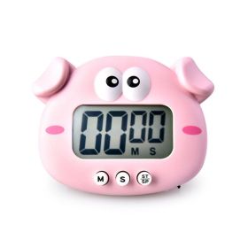 Kitchen Timer; Cute Cartoon Pig Electronic Countdown Timer; LCD Digital Cooking (Color: Pink)