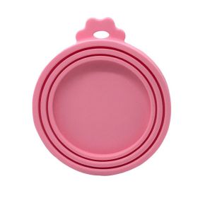 1pc 3 In 1 Reusable Silicone Cover Lids for Bowls or Can (Color: Pink)