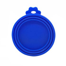 1pc 3 In 1 Reusable Silicone Cover Lids for Bowls or Can (Color: Deep Blue)