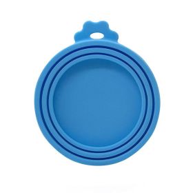 1pc 3 In 1 Reusable Silicone Cover Lids for Bowls or Can (Color: Sky Blue)