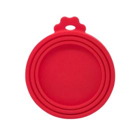 1pc 3 In 1 Reusable Silicone Cover Lids for Bowls or Can (Color: Red)