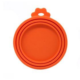 1pc 3 In 1 Reusable Silicone Cover Lids for Bowls or Can (Color: Orange)