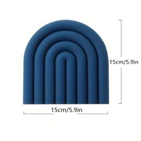 1pc Rainbow Silicone Heat Insulation Pad; Eco Friendly Trivets (Color: Dark Blue)