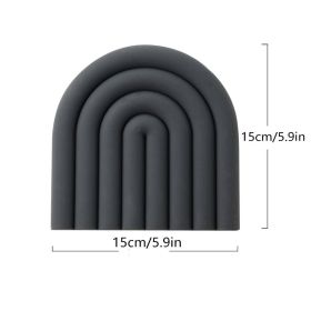 1pc Rainbow Silicone Heat Insulation Pad; Eco Friendly Trivets (Color: Dark Gray)