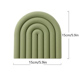 1pc Rainbow Silicone Heat Insulation Pad; Eco Friendly Trivets (Color: Olive Green)