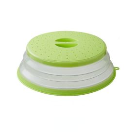 1pc Microwave Silicone Splatter Cover; Heating Folding Cooking Lid (Color: Green)