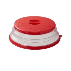 1pc Microwave Silicone Splatter Cover; Heating Folding Cooking Lid (Color: Red)