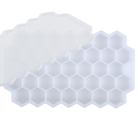 1pc Honeycomb Silicone Ice Tray 37 Grids Honeycomb Ice Tray (Color: White)