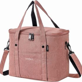 1pc Insulated Lunch Bag for Men/Women, Tote Shoulder Strap (Color: Pink)