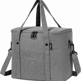 1pc Insulated Lunch Bag for Men/Women, Tote Shoulder Strap (Color: Grey)