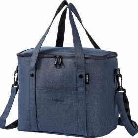 1pc Insulated Lunch Bag for Men/Women, Tote Shoulder Strap (Color: Navy Blue)