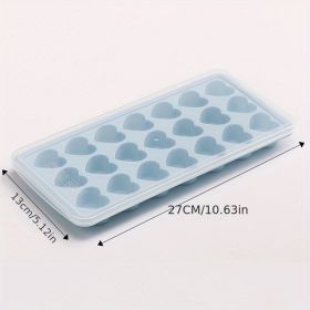 1pc Silicone Heart-shaped Ice Tray Ice Cube Mold (Color: Blue)