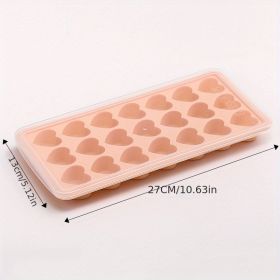 1pc Silicone Heart-shaped Ice Tray Ice Cube Mold (Color: Pink)