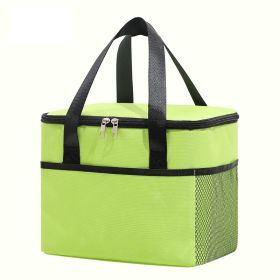 1pc Thicker Thermal Oxford Handle Lunch Bag (Color: Green)