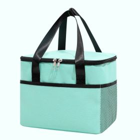 1pc Thicker Thermal Oxford Handle Lunch Bag (Color: Sky Blue)